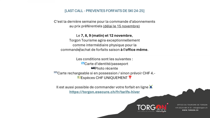 Préventes forfaits ski saison - Office du Tourisme_Torgon